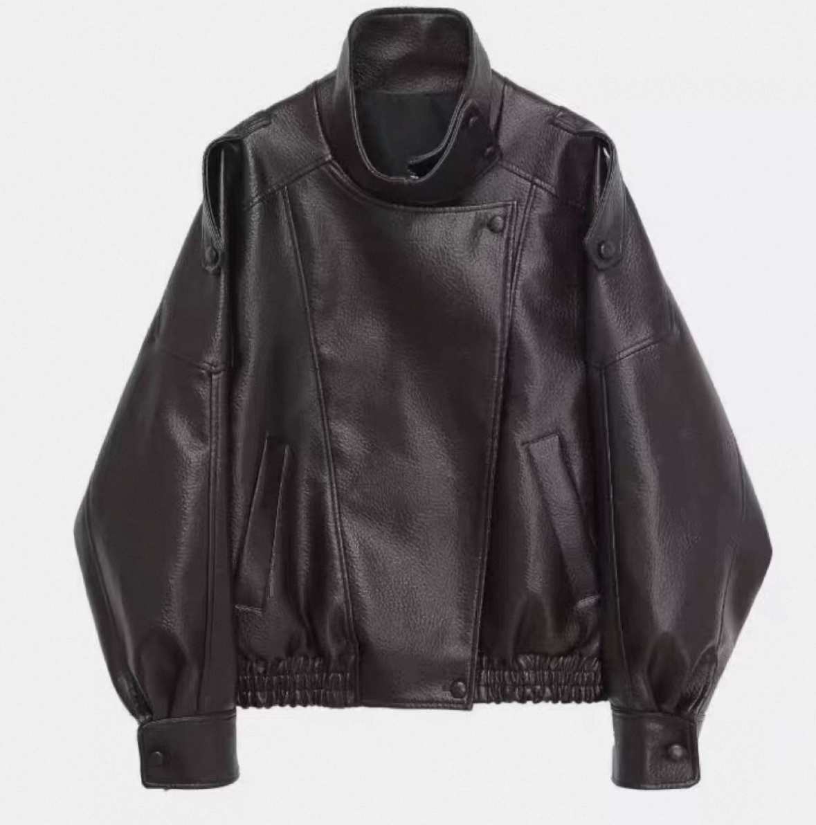 Lederjacke mit Stehkragen