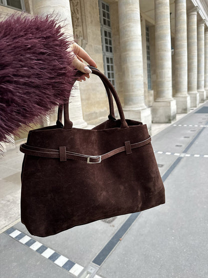 Handtasche in Wildlederoptik