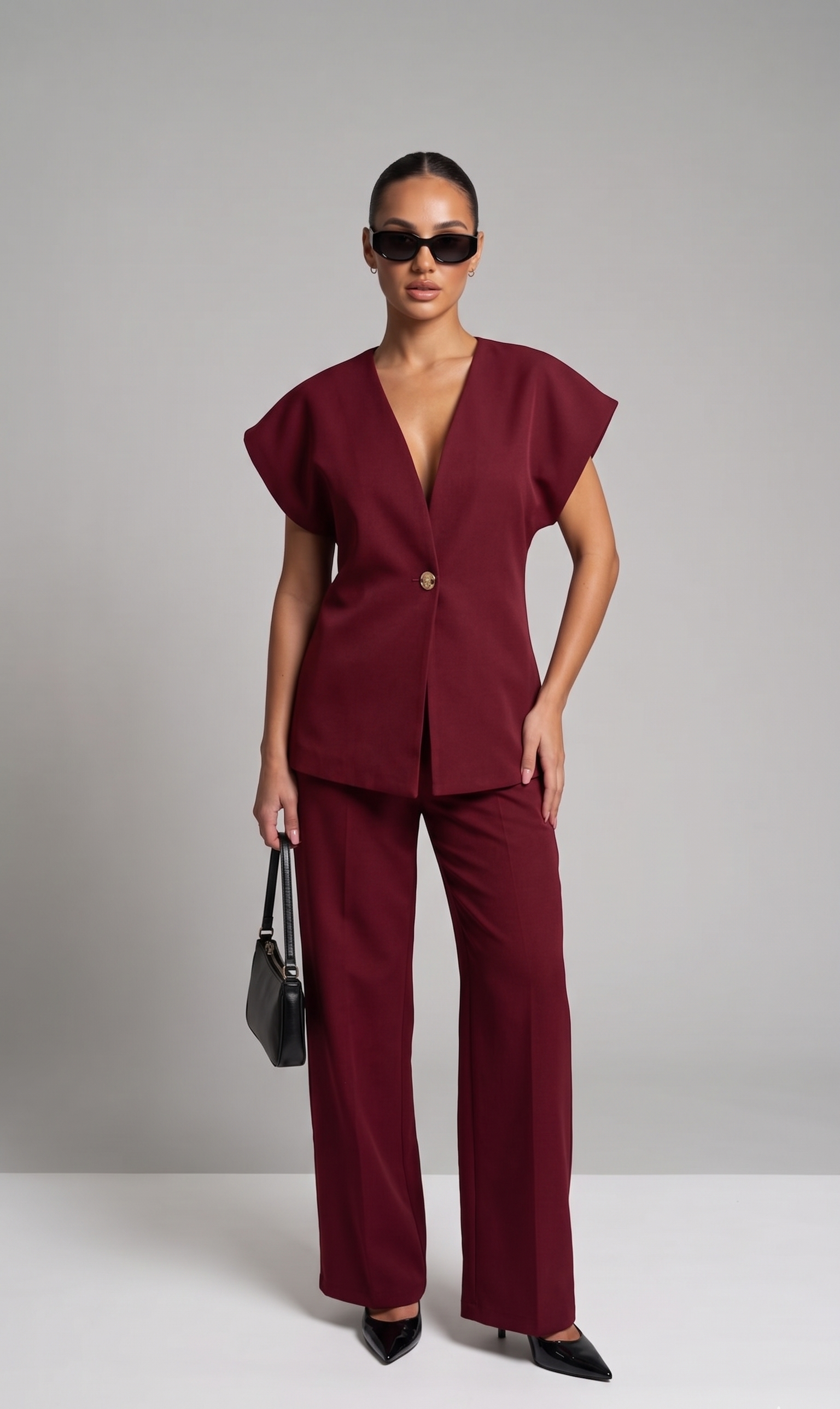 Set aus Geknöpftem Oberteil und Hose