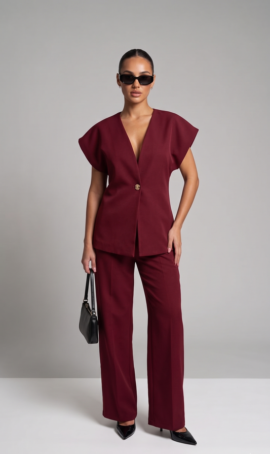 Set aus Geknöpftem Oberteil und Hose