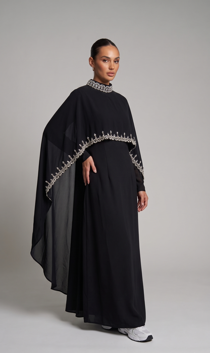 Elegante Abaya aus Satin mit Verzierung