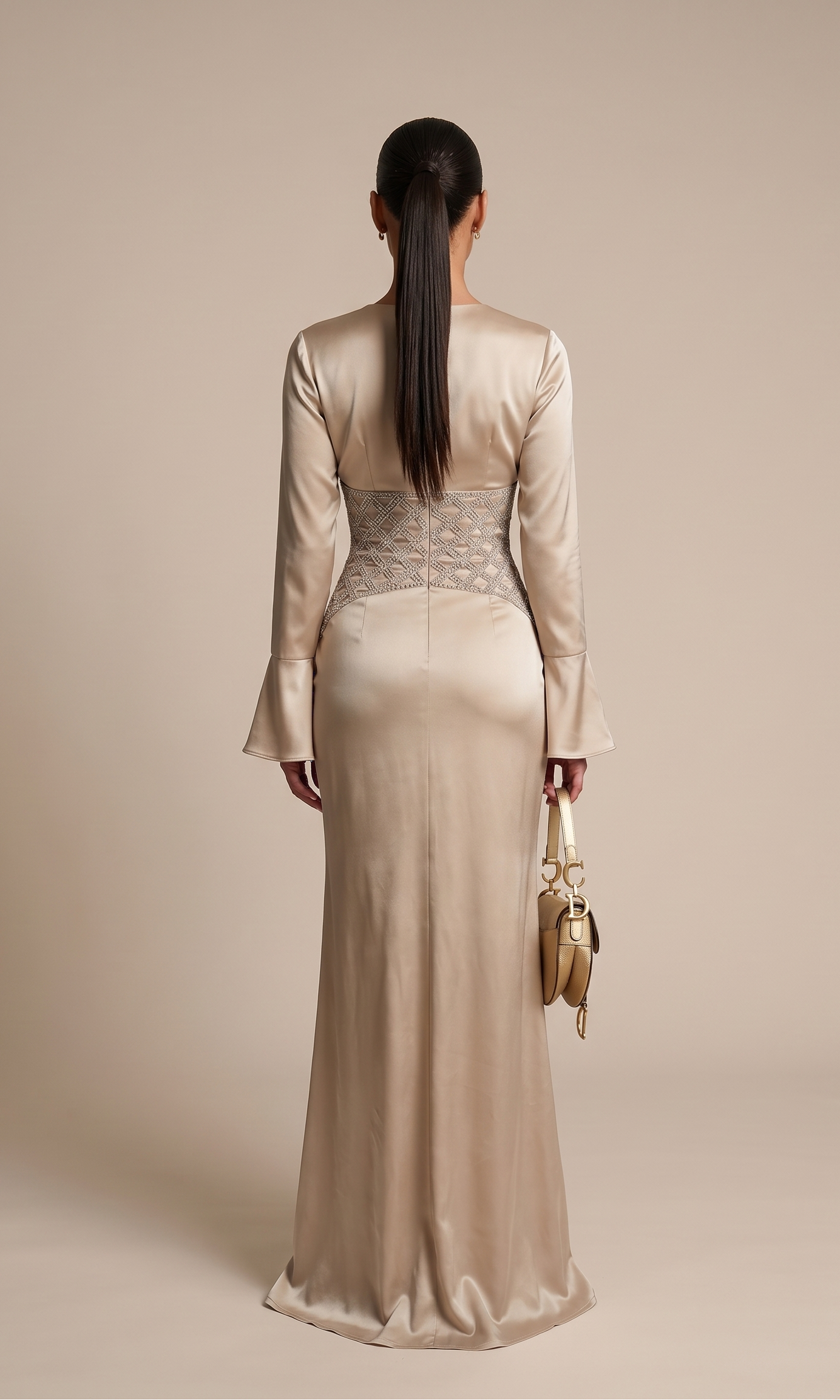 Cremefarbenes Maxikleid