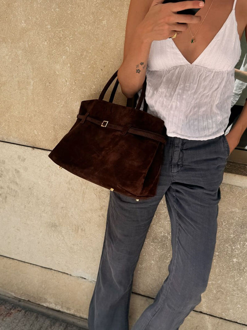Handtasche in Wildlederoptik