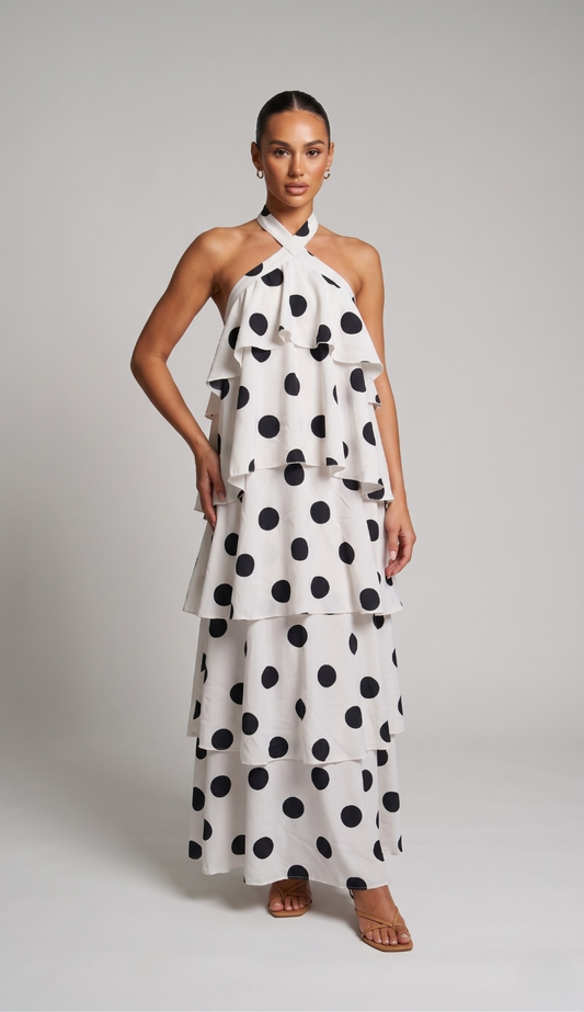 Gepunktetes Maxikleid